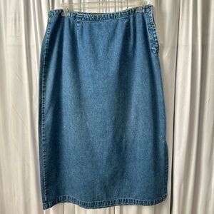 237. Eddie Bauer Sz 18 100% Cotton Maxi Denim Skirt